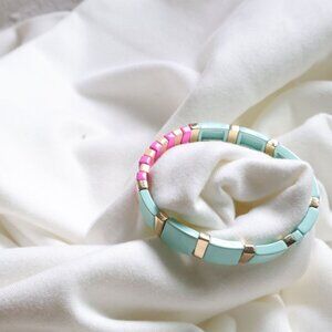 Roxanne Assoulin Rainbow Brite Gold Stretch Bracelet Gift Colorful Fashion